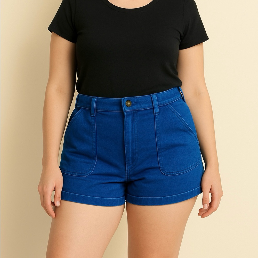 Refuge pretty Blue Women's short Shorts cotton XL cute for summer or vacation